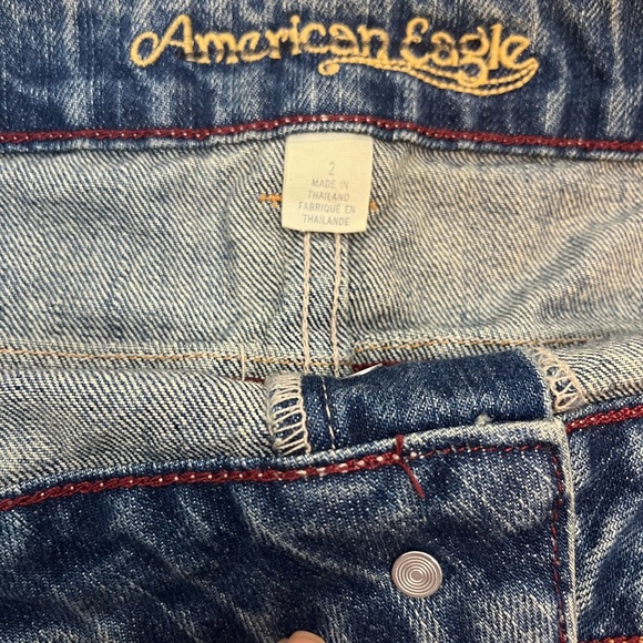 VTG America Eagle‎ micro mini denim skirt size 2 Y2K 100% cotton patch pocket - Picture 4 of 5